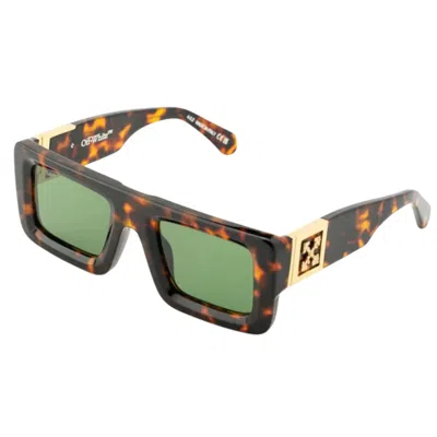 Off-white Leonardo Green Square Unisex Sunglasses Oeri049 6055 51 In Brown