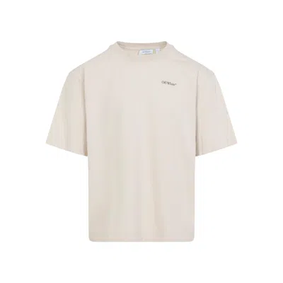 Off-white Light Beige Half Arrows Skate Cotton T-shirt In Gray
