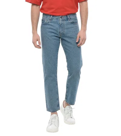 Off-white Light Blue Mid Rise Jeans