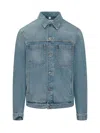 Off-white Light Blue Solid Shirt Collar Jacket In Light Blue