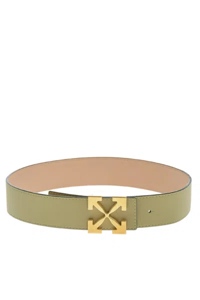 Off-white Light Green Reversible Buckle Belt In Multi