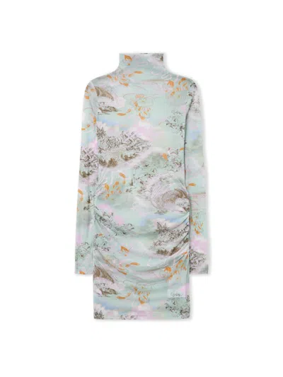 Off-white Light Jersey Storytel Dress In Blue