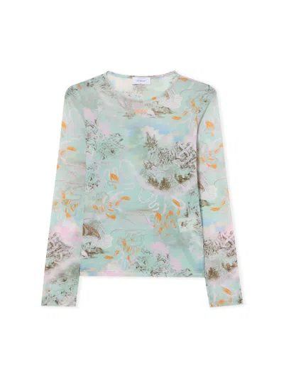 Off-white Light Jersey Storytelling Double Top In Multi