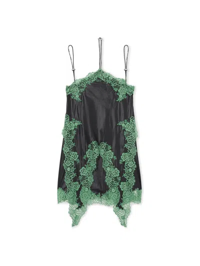 Off-white Light Lingerie Mini Dress In Green