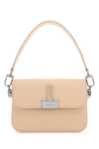 OFF-WHITE OFF-WHITE LIGHT PINK LEATHER MINI PLAIN BINDER HANDBAG