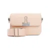 Off-white Light Pink Leather Small Plain Binder Handbag In Pink