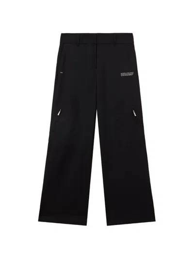 Off-white Light Wool Corporate Toybox Trousers In Black