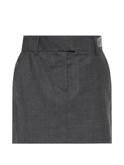 Off-white Light Wool Mini Skirt In Gray
