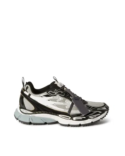 Off-white Ow Be Right Back Grey Low Top Sneakers With Zip-tie Detail In Mesh And Leather Man In White