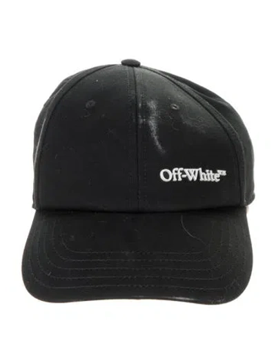Pre-owned Off-white Logo Baseball Hat In Black
