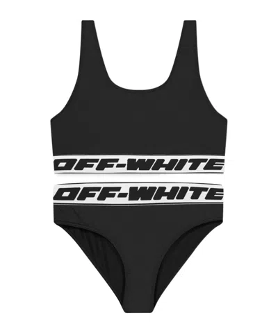 Off-white Logo Bikini Juniors In Black