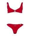 Off-white Logo Bikini Set In Red