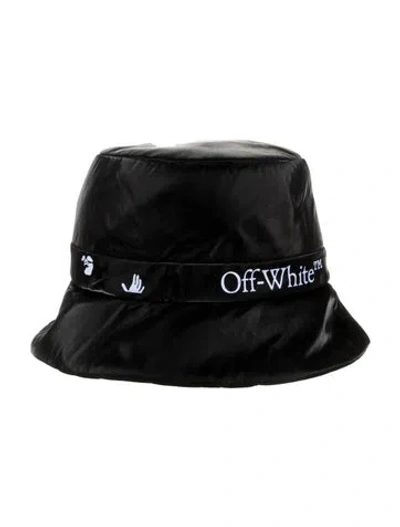 Pre-owned Off-white Logo Bucket Hat Os In Black