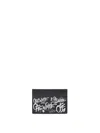 Off-white Logo-print Leather Card Case In Black