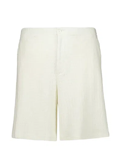 Off-white Logo Cotton Shorts In White