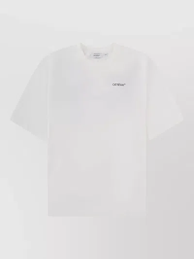 Off-white Logo Crew Neck Graphic Print T Shirt In White