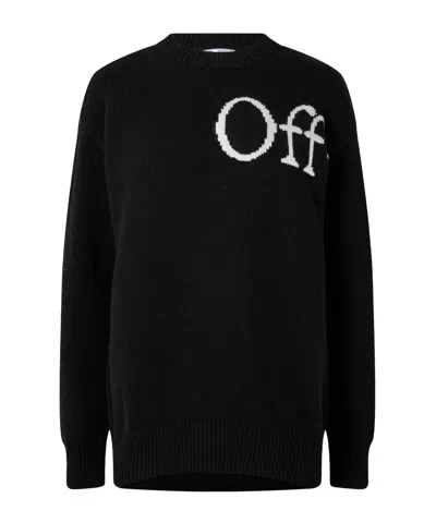 Off-white Logo Crew Neck Jumper In Black