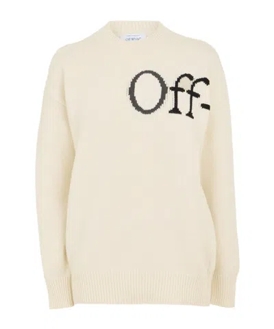 Off-white Logo Crew Neck Jumper In Neutral