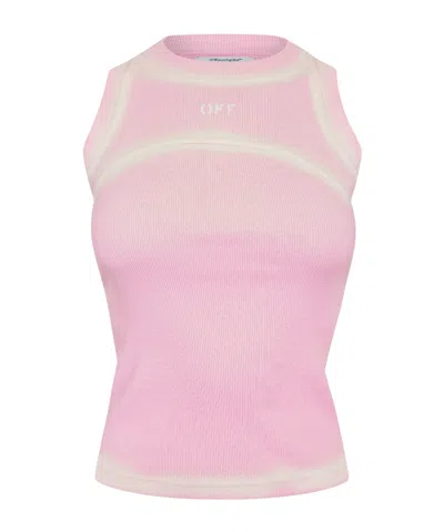 Off-white Logo Crew Neck Vest In Pink