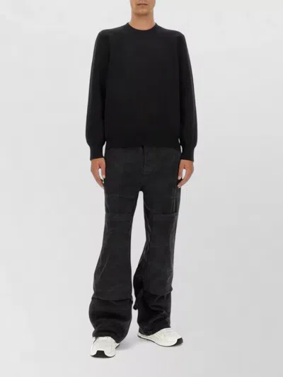 Off-white Logo Crewneck Sweatshirt Long Sleeve Design In Black