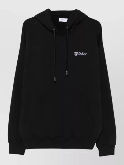 Off-white Logo Detail Skate Hooded Sweatshirt In Black