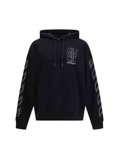 Off-white Logo Double Arrow Graphic Hoodie In Black