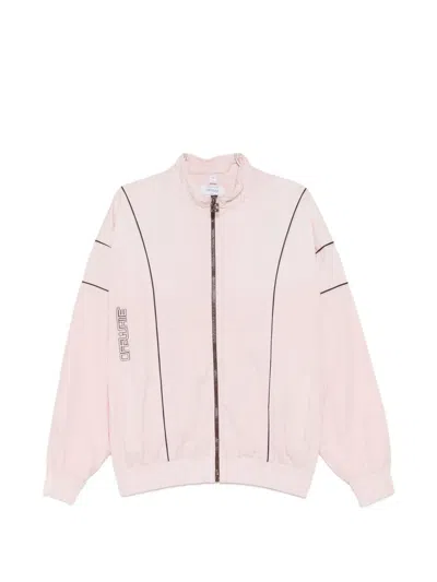 Off-white Logo Embroidered Zip-up Jacket In Pink
