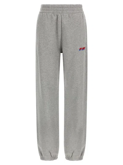 Off-white Logo Embroidery Joggers In Gray