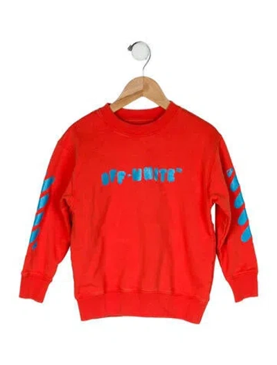 Pre-owned Off-white Babies' Logo Graphic Crewneck Sweatshirt In Orange