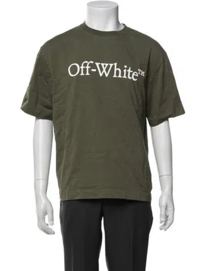 Pre-owned Off-white Logo Graphic Print T-shirt In Green