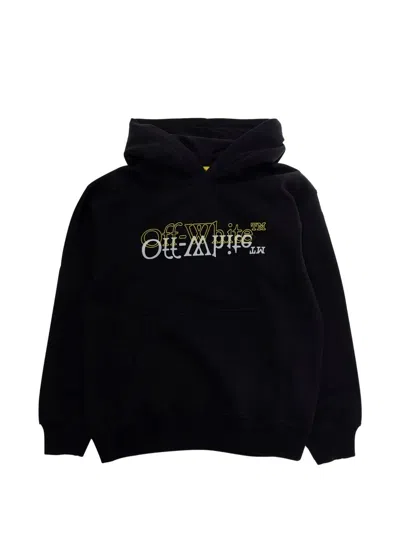 Off-white Kids' Logo Hoodie In Black