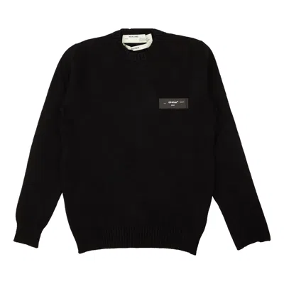 Pre-owned Off-white Logo Knit Crewneck Sweater 'black' | Men's Size Xl