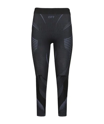 Off-white Logo Leggings In Black