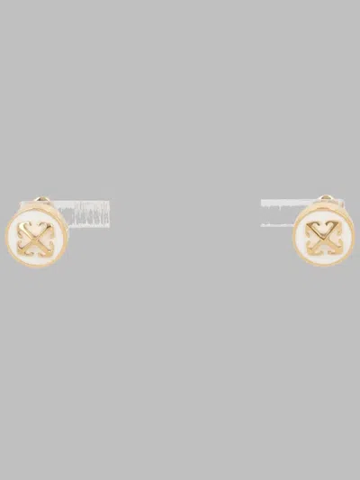 Off-white Logo Medallion Stud Earrings In Neutral