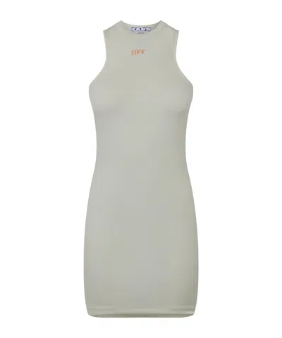 Off-white Logo Mini Dress In White