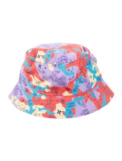 Pre-owned Off-white Babies' Logo Print Bucket Hat In Purple
