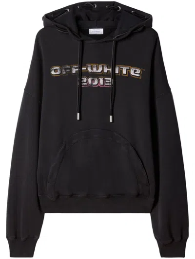 Off-white Logo Print Hoodie In Black