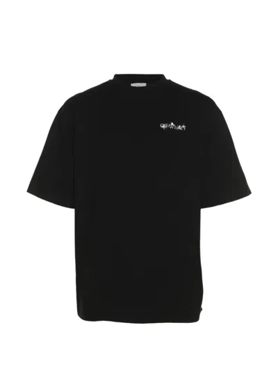 Pre-owned Off-white Logo Print Jersey T-shirt In Black