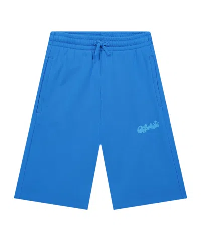 Off-white Logo Print Shorts In Blue