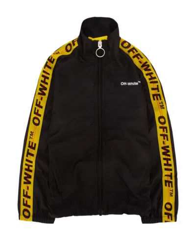Off-white Logo Printed Casual Jacket In Black
