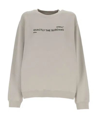 Off-white Logo Printed Crewneck Sweatshirt In Neutral