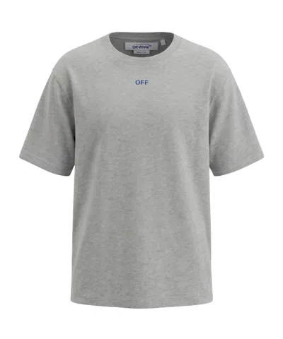 Off-white Logo Printed Crewneck T-shirt In Gray