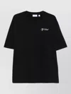 Off-white Crew-neck Cotton T-shirt With Contrasting Logo In Black