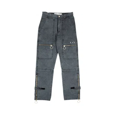 Pre-owned Off-white Logo Slim Cargo Pants 'blue' | Men's Size 31