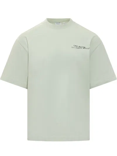 Off-white Logo Stamp T-shirt In Green