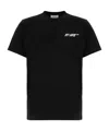 Off-white Crew-neck Cotton T-shirt With Contrasting Logo In Black