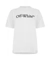 Off-white Relaxed Fit Cotton Tee With Oversized Logo In White
