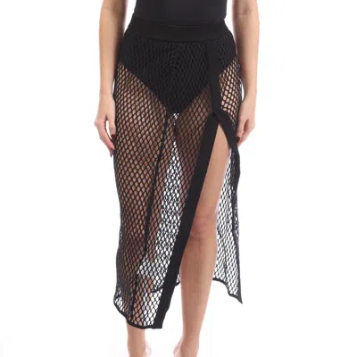 Off-white Logoband Mesh Skirt In Black