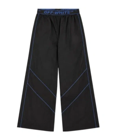 Off-white Logoband Nylon Pants In Black