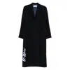 Off-white Long Tailored Wool Coat In Blue